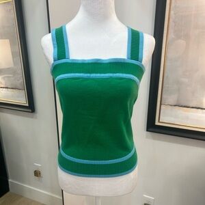 Blue and green Anthropologie sweater knit crop tank